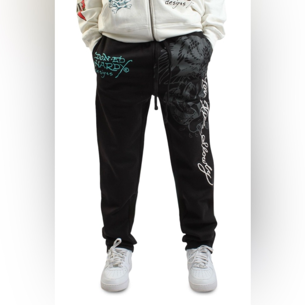 Ed Hardy Crawling Tigers Sweatpants in Black Size: XXL NWT - Picture 4 of 14